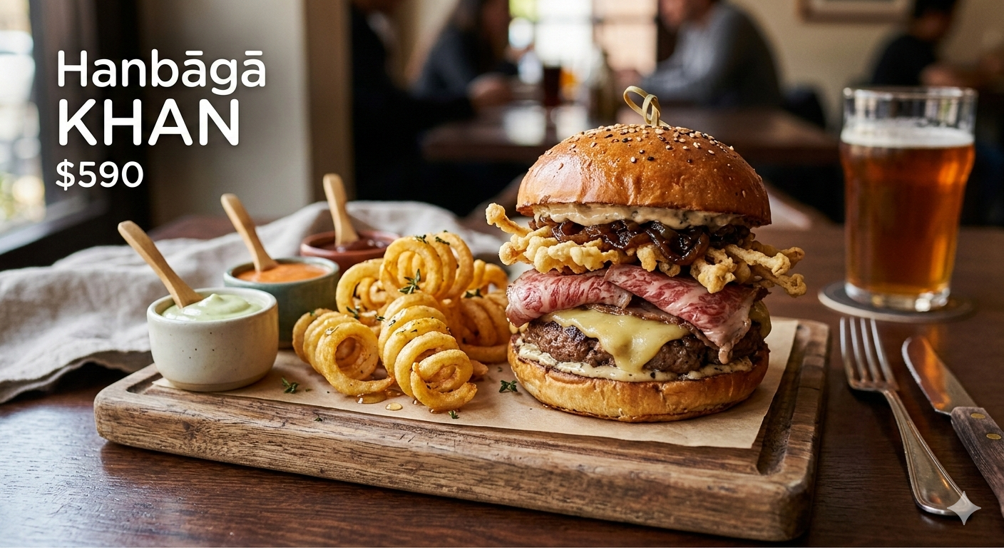 WAGYU en lajas,hongos Enoki tempura